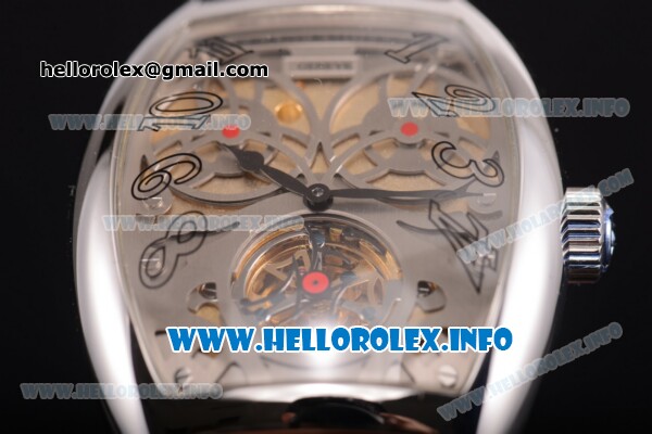 Franck Muller Skeleton Giga Tourbillon Asia Automatic Steel Case with Skeleton Dial and Arabic Numeral Markers - Click Image to Close